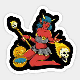 halloween devil girl Sticker